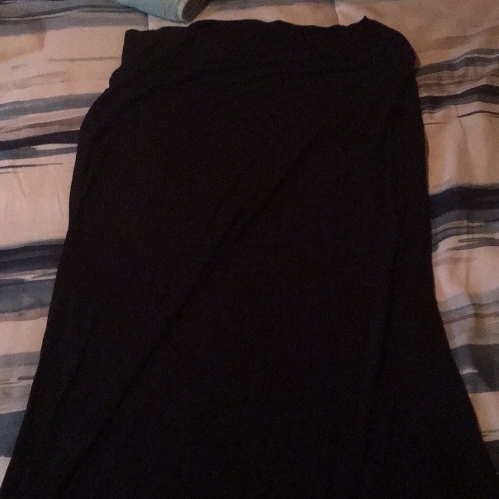 Floor length black slit skirt